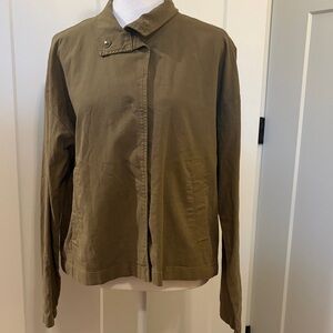 Eileen Fisher Womens Olive Green Jacket Size S Military Style Stylish